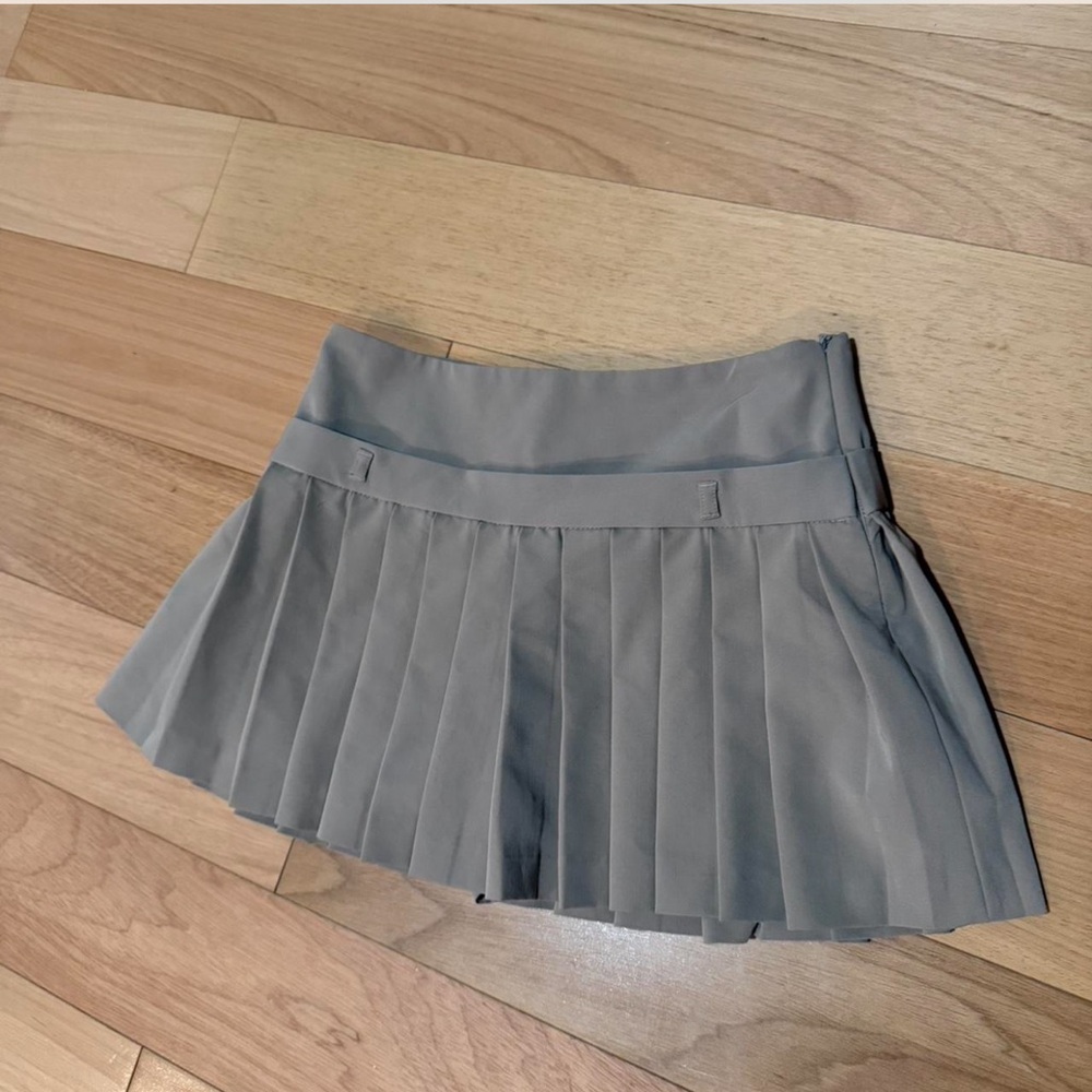 Zara tan Pleated Skater Mini Skirt